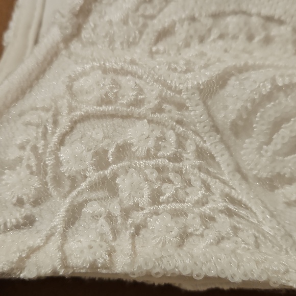 Ralph Lauren Evening White sleeveless lined sequin mixed texture dress Sz.4 - Picture 10 of 11